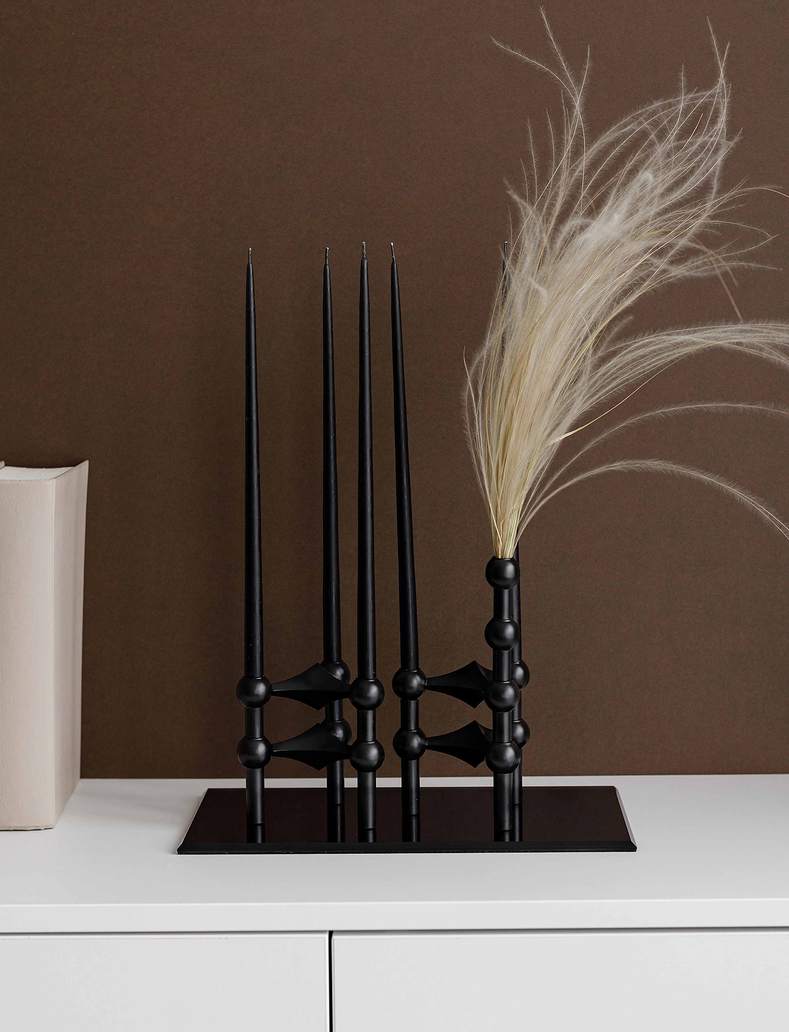 STOFF Nagel - STOFF Nagel taper candles by Ester & Erik (box w/6 pcs) - stagelys - black - 2