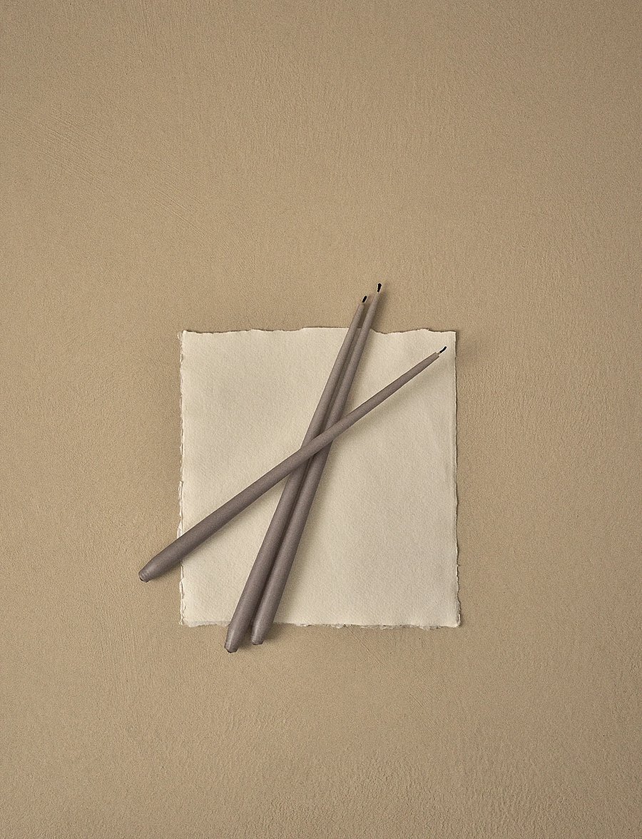 STOFF Nagel - STOFF Nagel taper candles by Ester & Erik (box w/6 pcs) - pikad küünlad - warm grey - 0