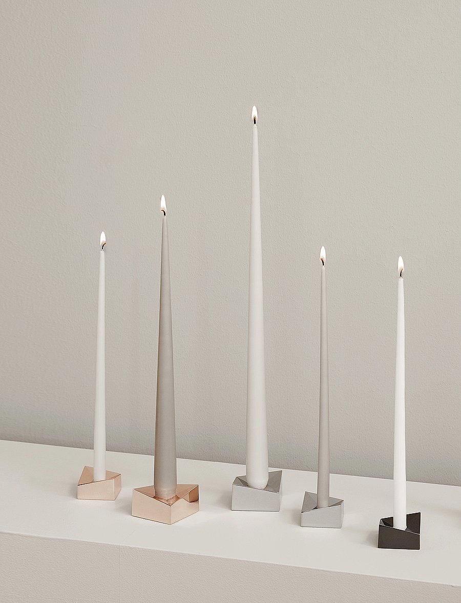 STOFF Nagel - STOFF Nagel taper candles by Ester & Erik (box w/6 pcs) - pikad küünlad - warm grey - 3