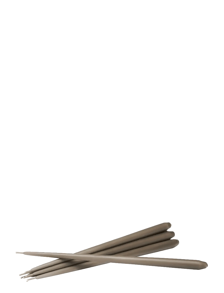STOFF Nagel - STOFF Nagel taper candles by Ester & Erik (box w/6 pcs) - pikad küünlad - taupe - 1