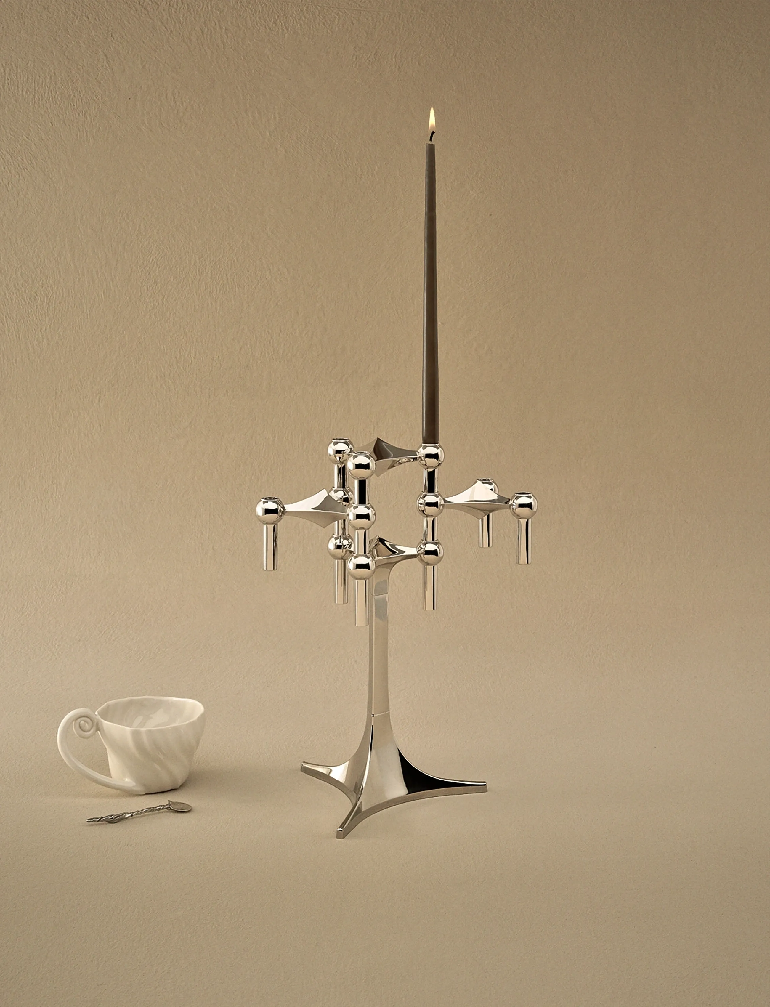 STOFF Nagel Taper Candles By Ester & Erik (Box W/6 Pcs), 29X1.3 cm, Candles, Grau - Pillar Homeware