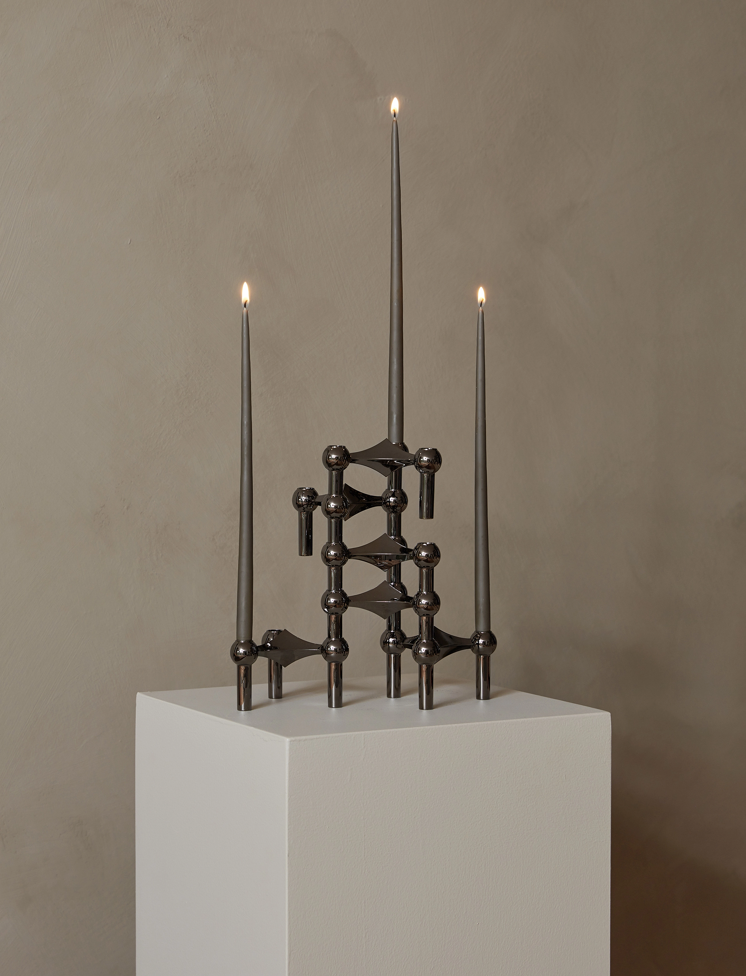 STOFF Nagel - STOFF Nagel taper candles by Ester & Erik (box w/6 pcs) - stagelys - taupe - 2