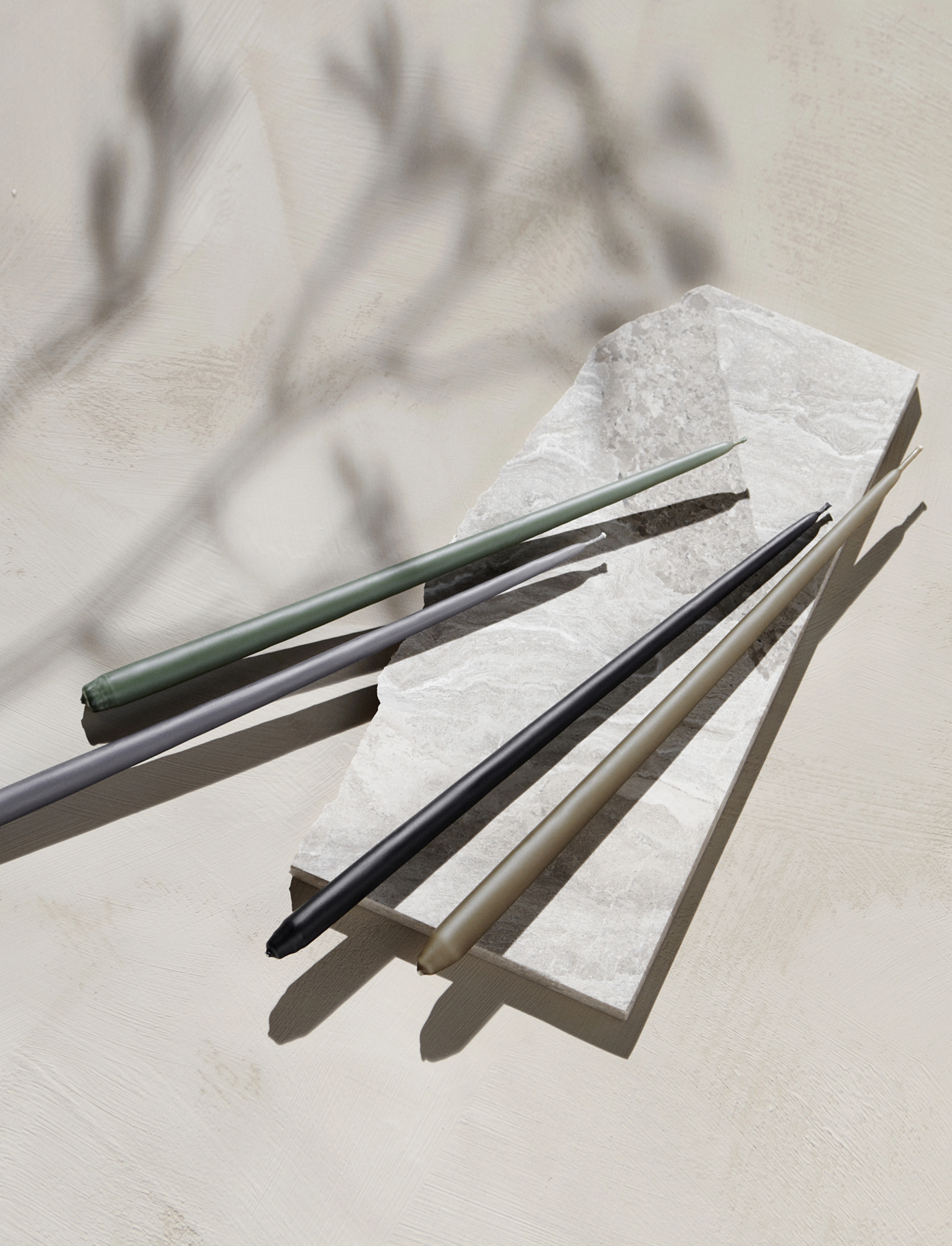 STOFF Nagel - STOFF Nagel taper candles by Ester & Erik (box w/6 pcs) - stagelys - taupe - 3