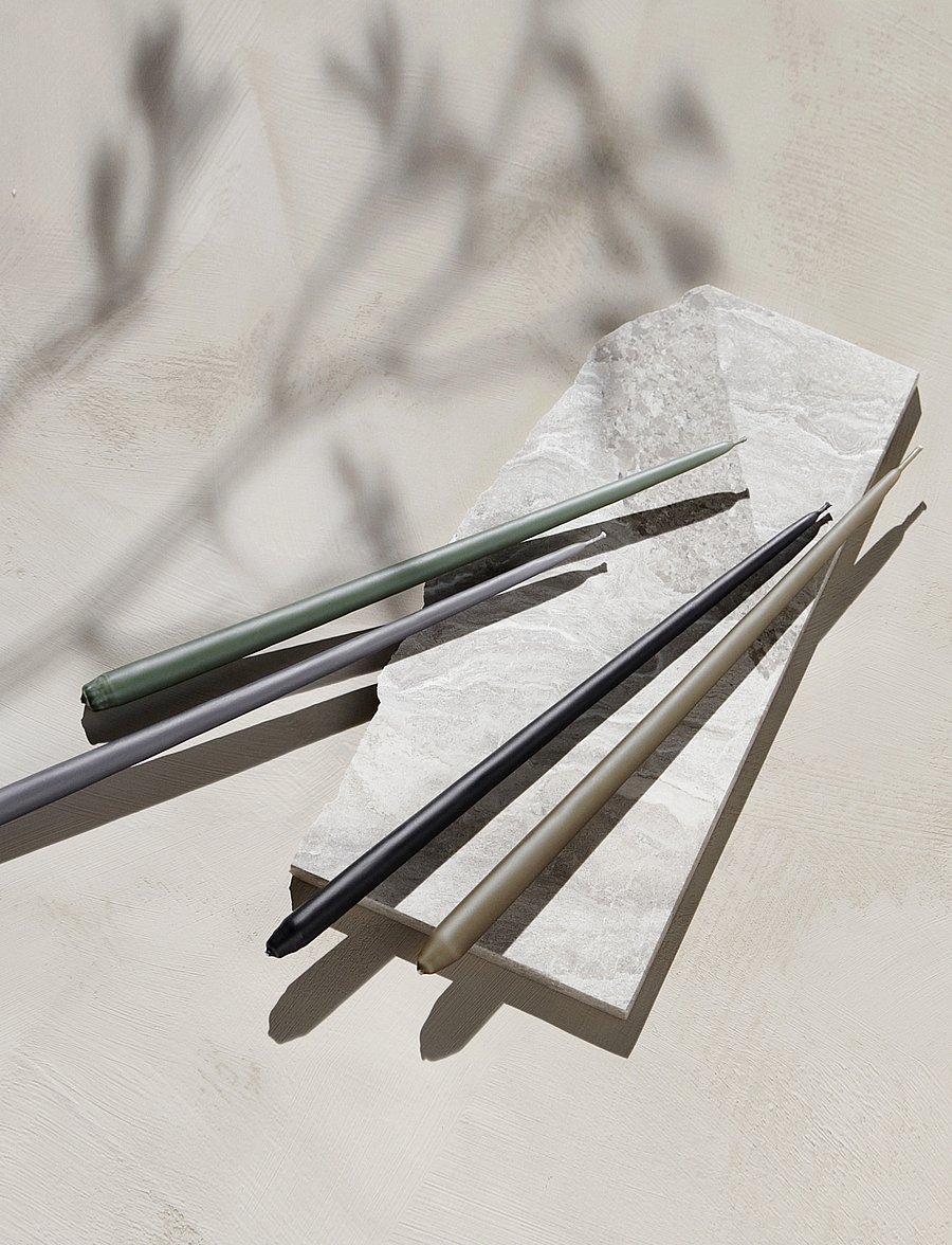 STOFF Nagel - STOFF Nagel taper candles by Ester & Erik (box w/6 pcs) - pikad küünlad - taupe - 3