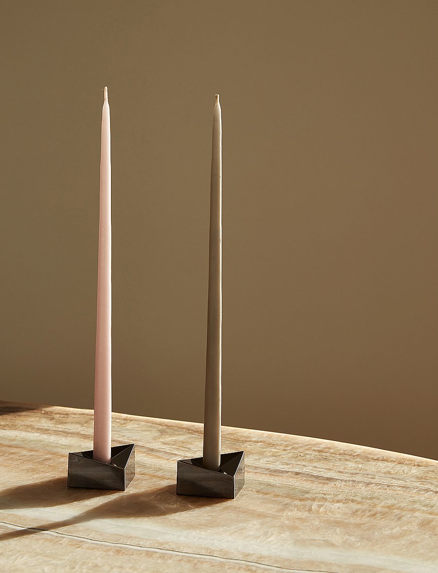 STOFF Nagel - STOFF Nagel taper candles by Ester & Erik (box w/6 pcs) - pikad küünlad - taupe - 4