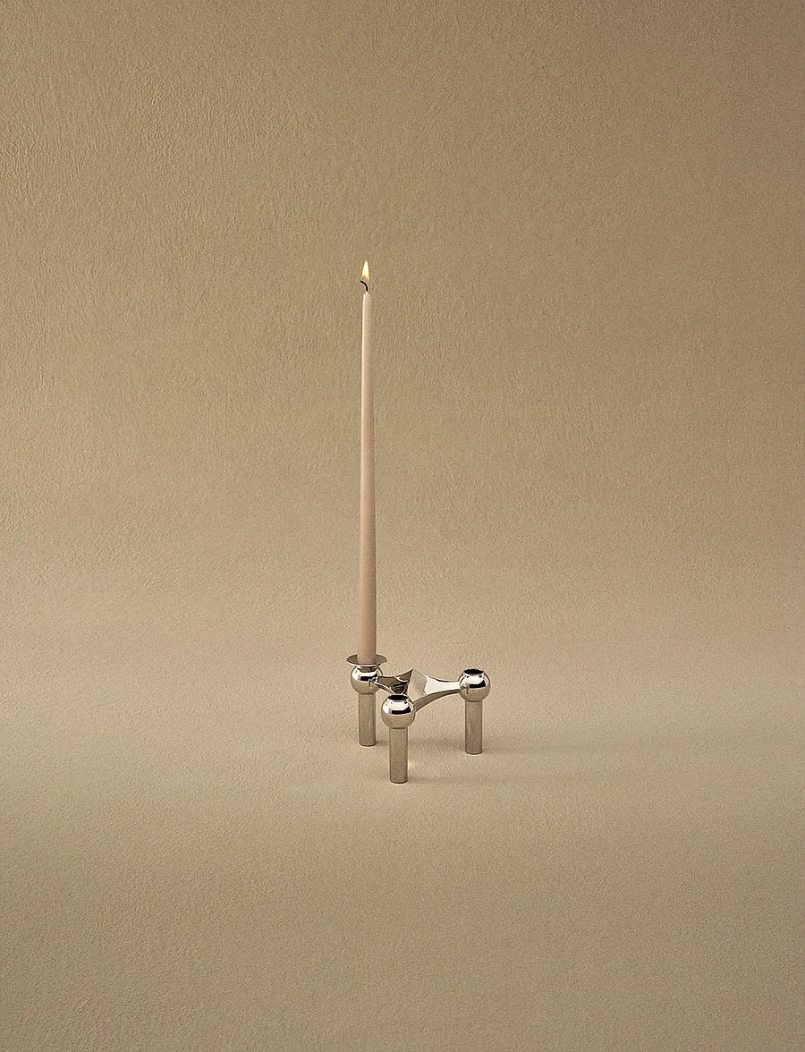 STOFF Nagel - STOFF Nagel taper candles by Ester & Erik (box w/6 pcs) - pikad küünlad - latte - 0