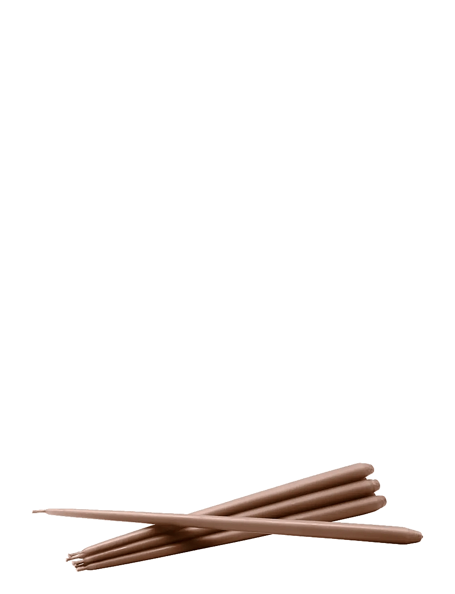 STOFF Nagel - STOFF Nagel taper candles by Ester & Erik (box w/6 pcs) - pikad küünlad - soft brown - 1