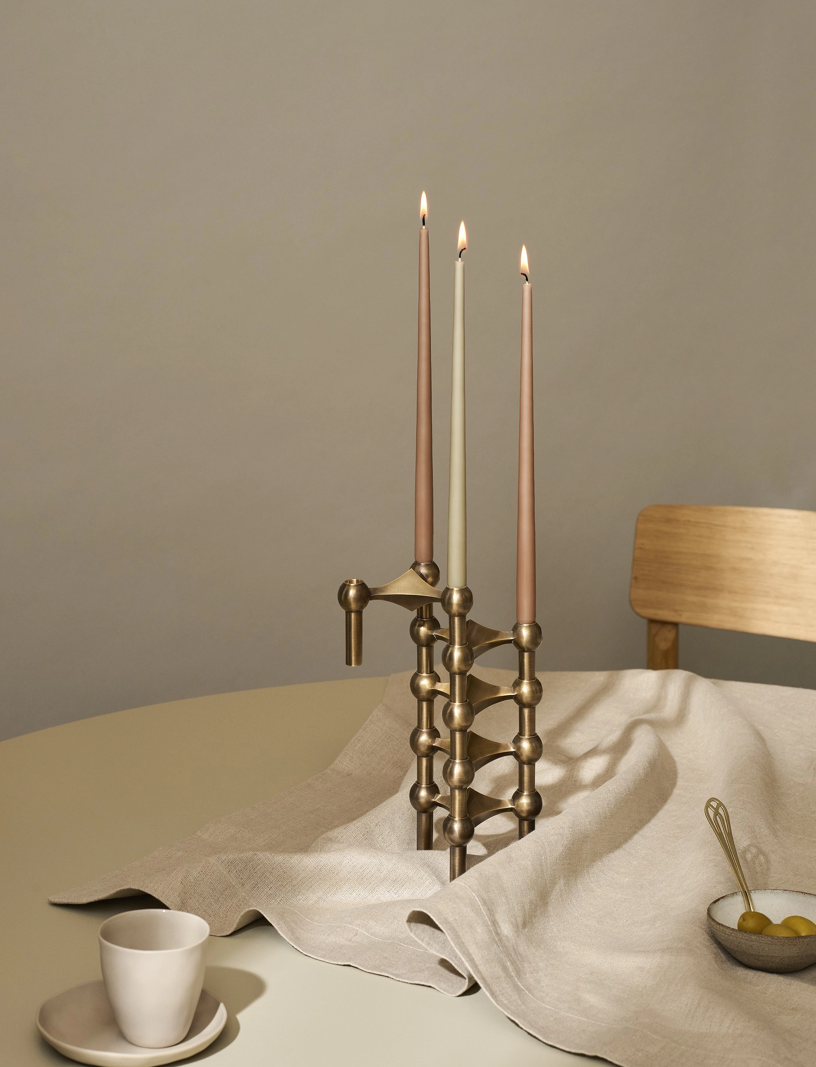 STOFF Nagel - STOFF Nagel taper candles by Ester & Erik (box w/6 pcs) - stagelys - soft brown - 2