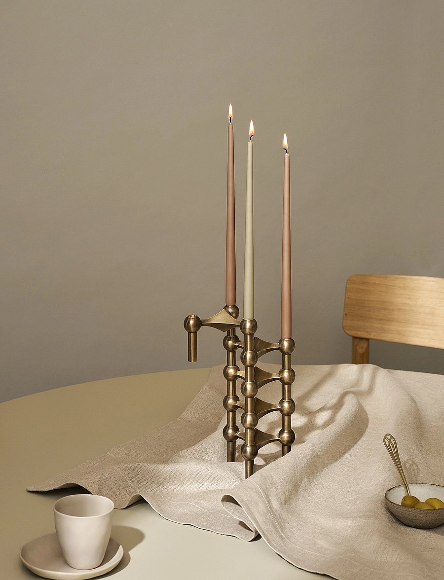 STOFF Nagel - STOFF Nagel taper candles by Ester & Erik (box w/6 pcs) - pikad küünlad - soft brown - 2
