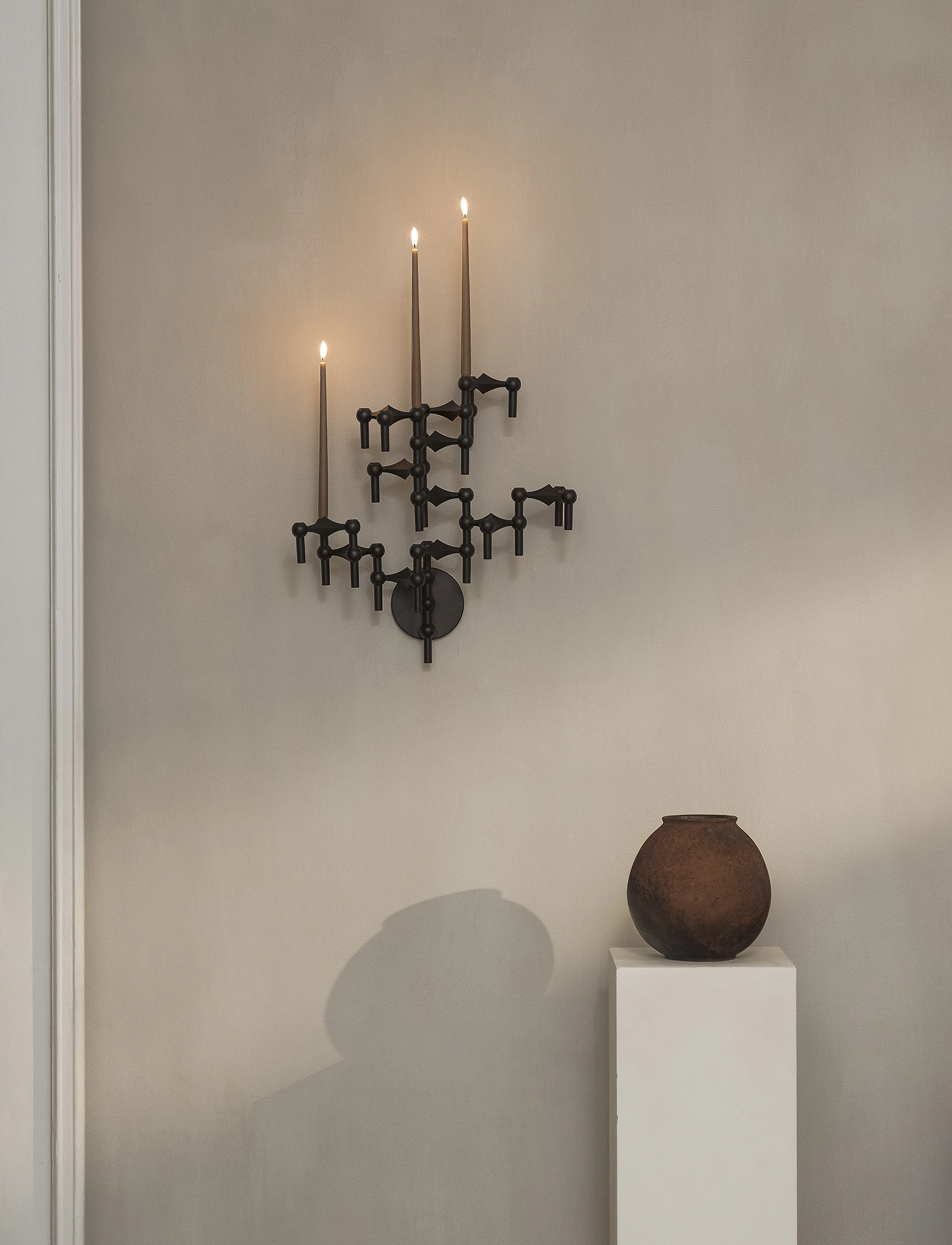 STOFF Nagel - STOFF Nagel taper candles by Ester & Erik (box w/6 pcs) - stagelys - soft brown - 3