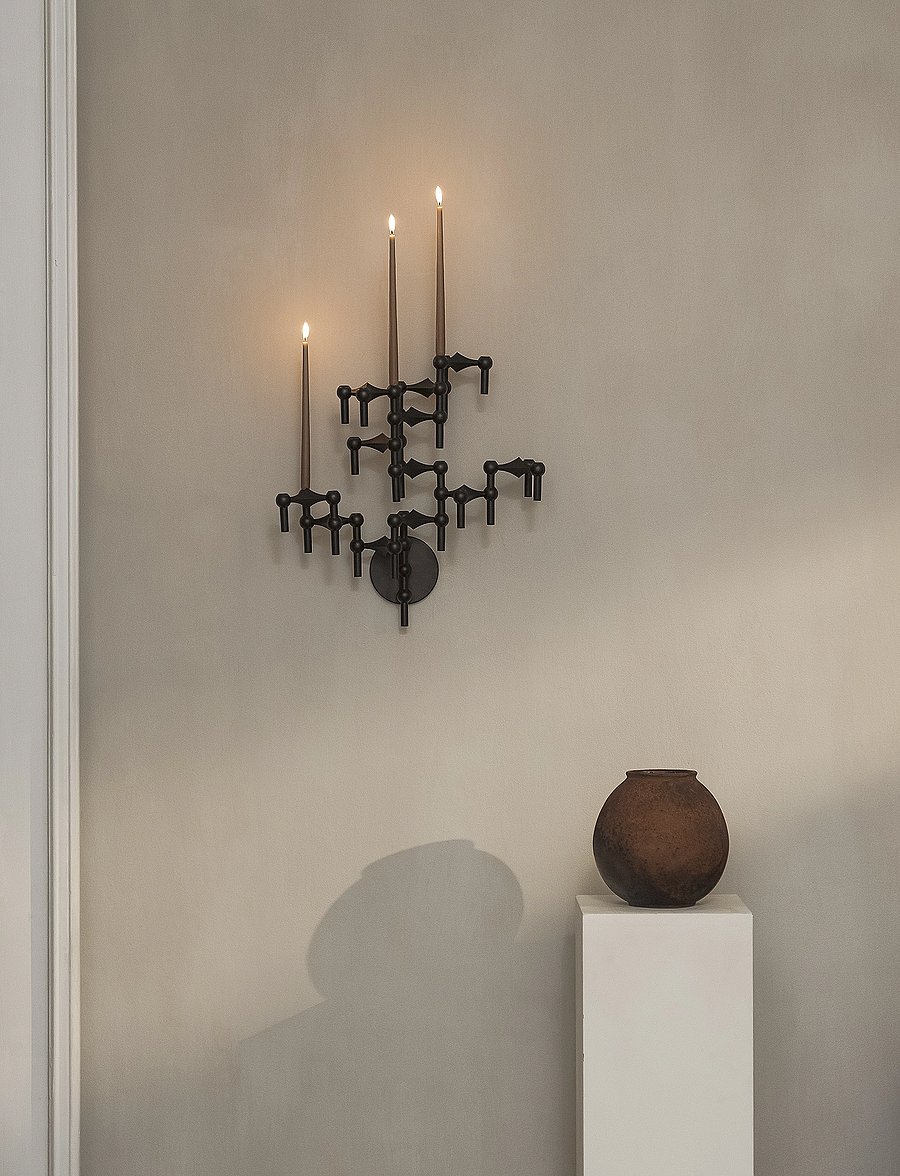 STOFF Nagel - STOFF Nagel taper candles by Ester & Erik (box w/6 pcs) - pikad küünlad - soft brown - 3