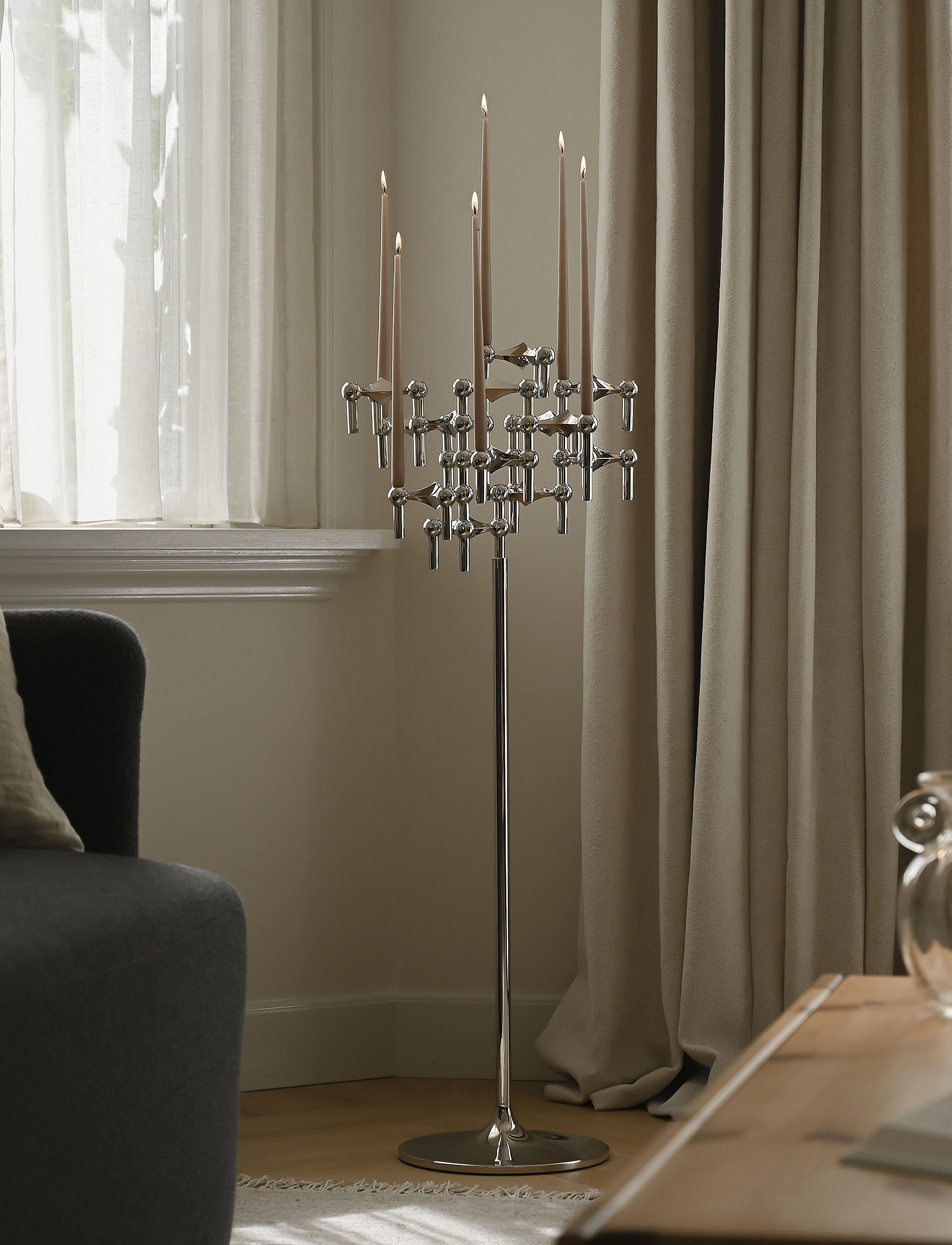 STOFF Nagel - STOFF Nagel taper candles by Ester & Erik (box w/6 pcs) - stagelys - soft brown - 4