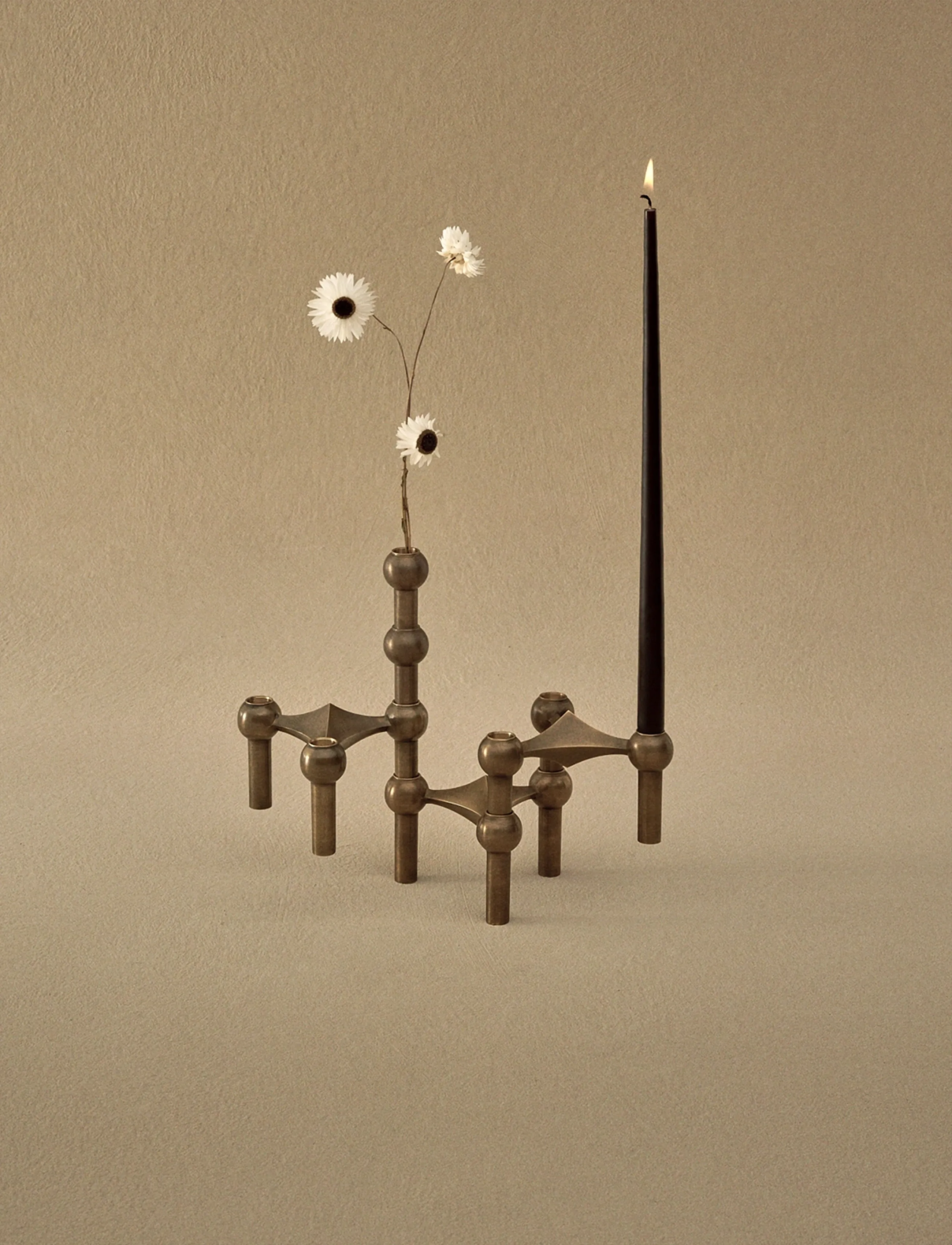 STOFF Nagel Taper Candles By Ester & Erik (Box W/6 Pcs), 29X1.3 cm, Candles, Braun - Pillar Homeware
