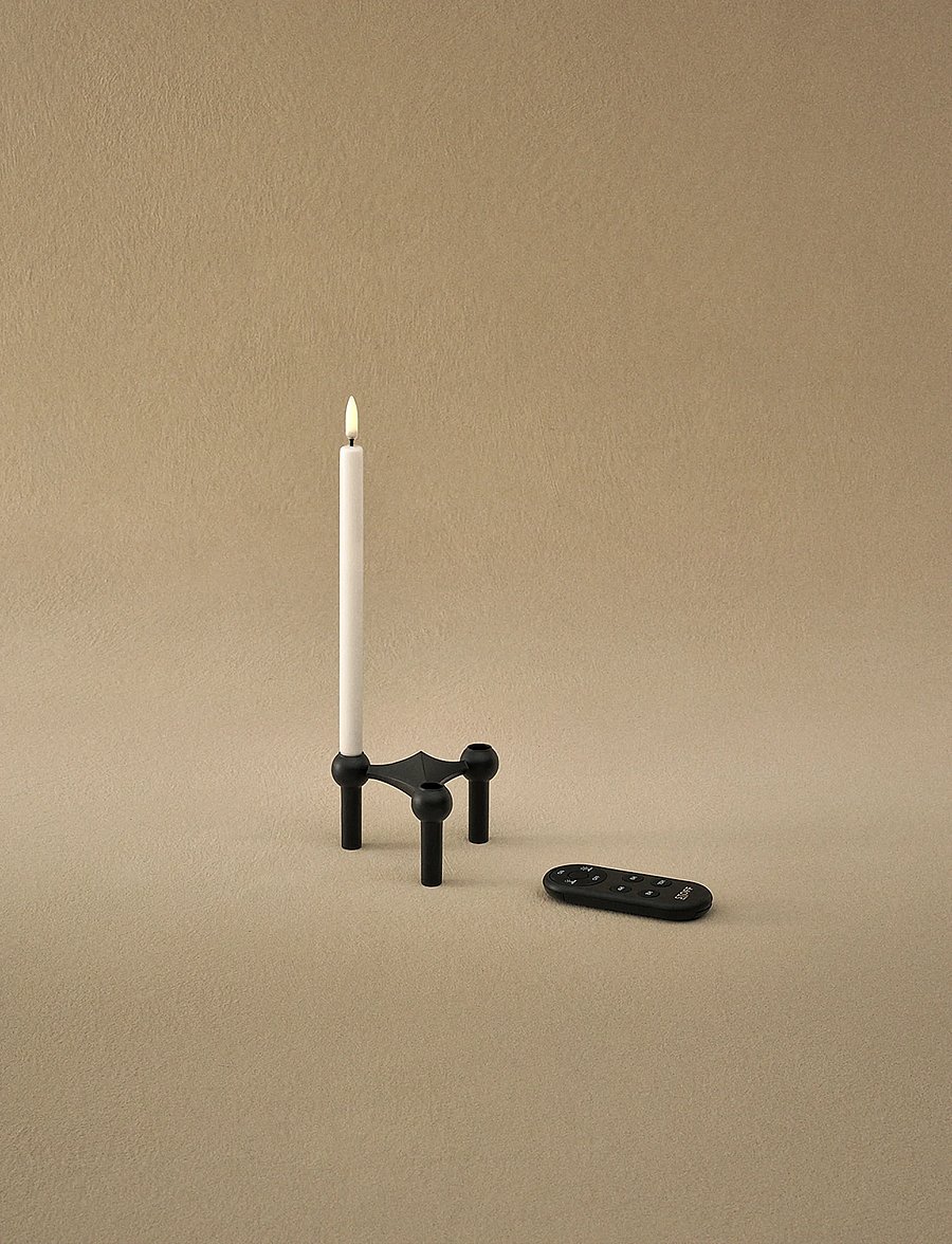 STOFF Nagel - STOFF Nagel LED candles by Uyuni Lighting, box with 2 pieces - led kerzen - white - 0