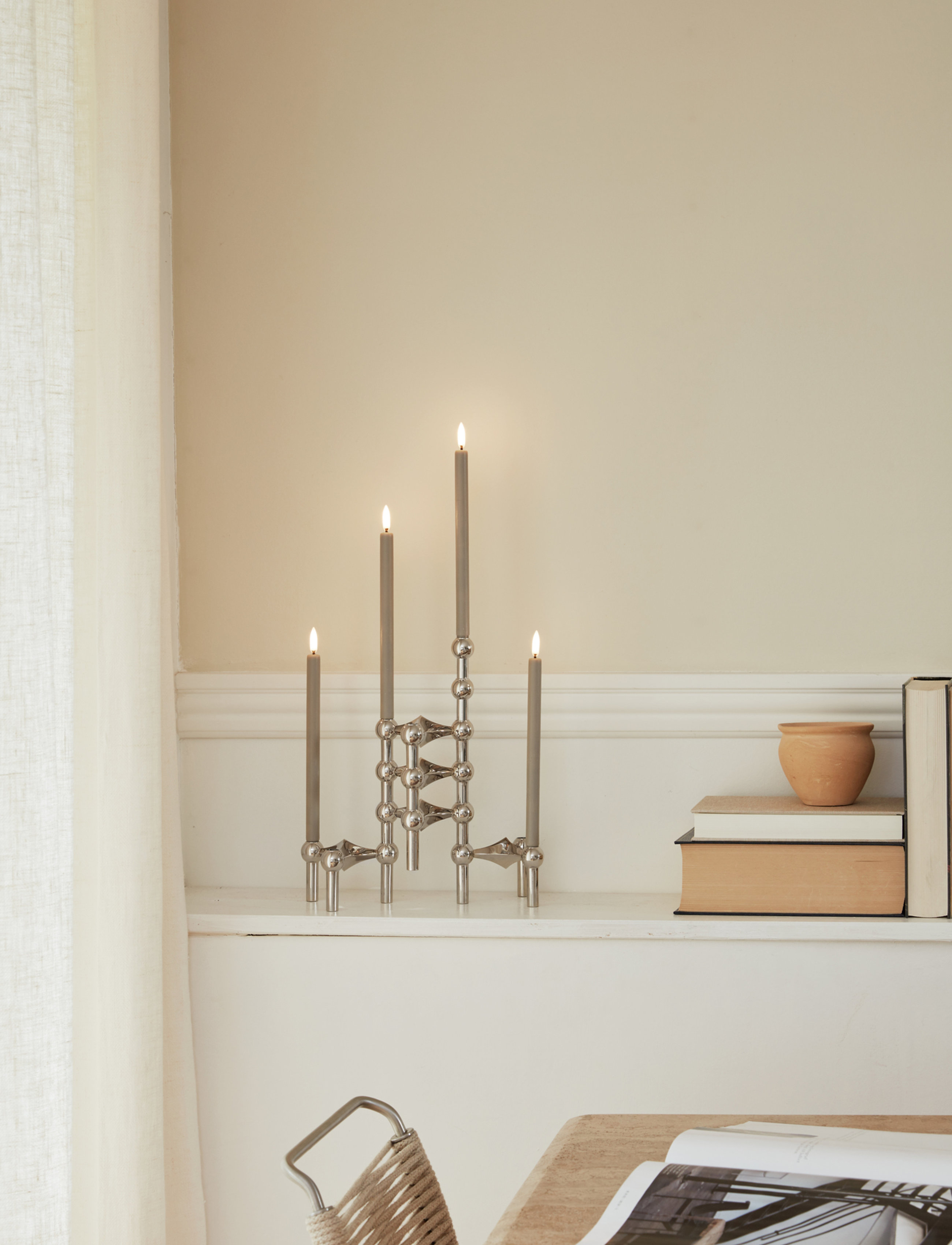 STOFF Nagel - STOFF Nagel LED candles by Uyuni Lighting, box with 2 pieces - led lys - sand - 2
