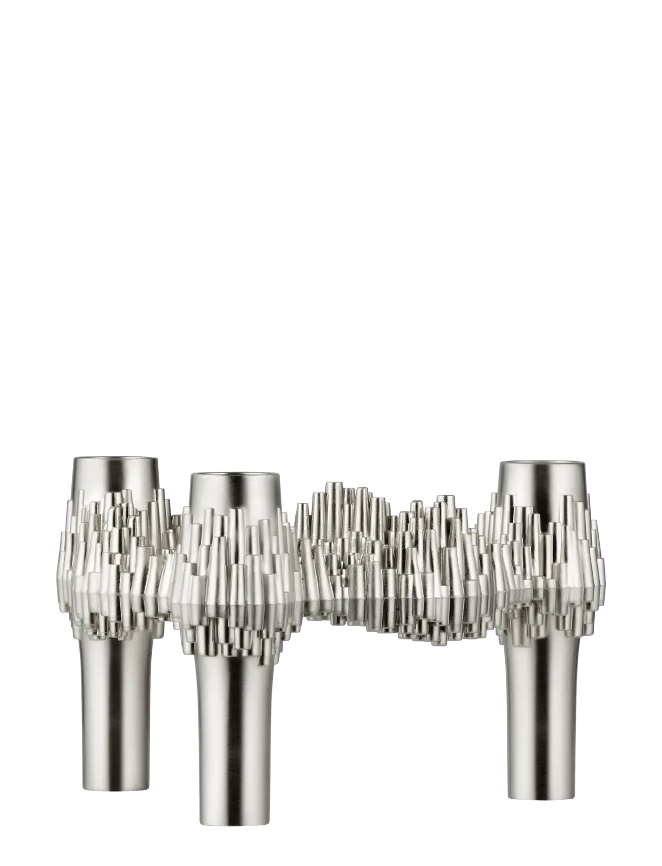 STOFF Nagel Quist Candle Holder Brushed Chrome, Lysestage, Sølv, Str: 5.9X10CM