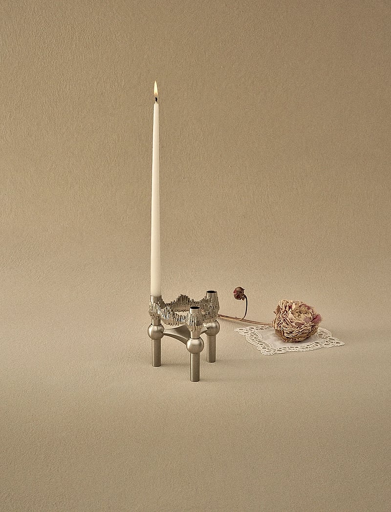 STOFF Nagel - Quist candle holder - brushed chrome - lysestager - brushed chrome - 0