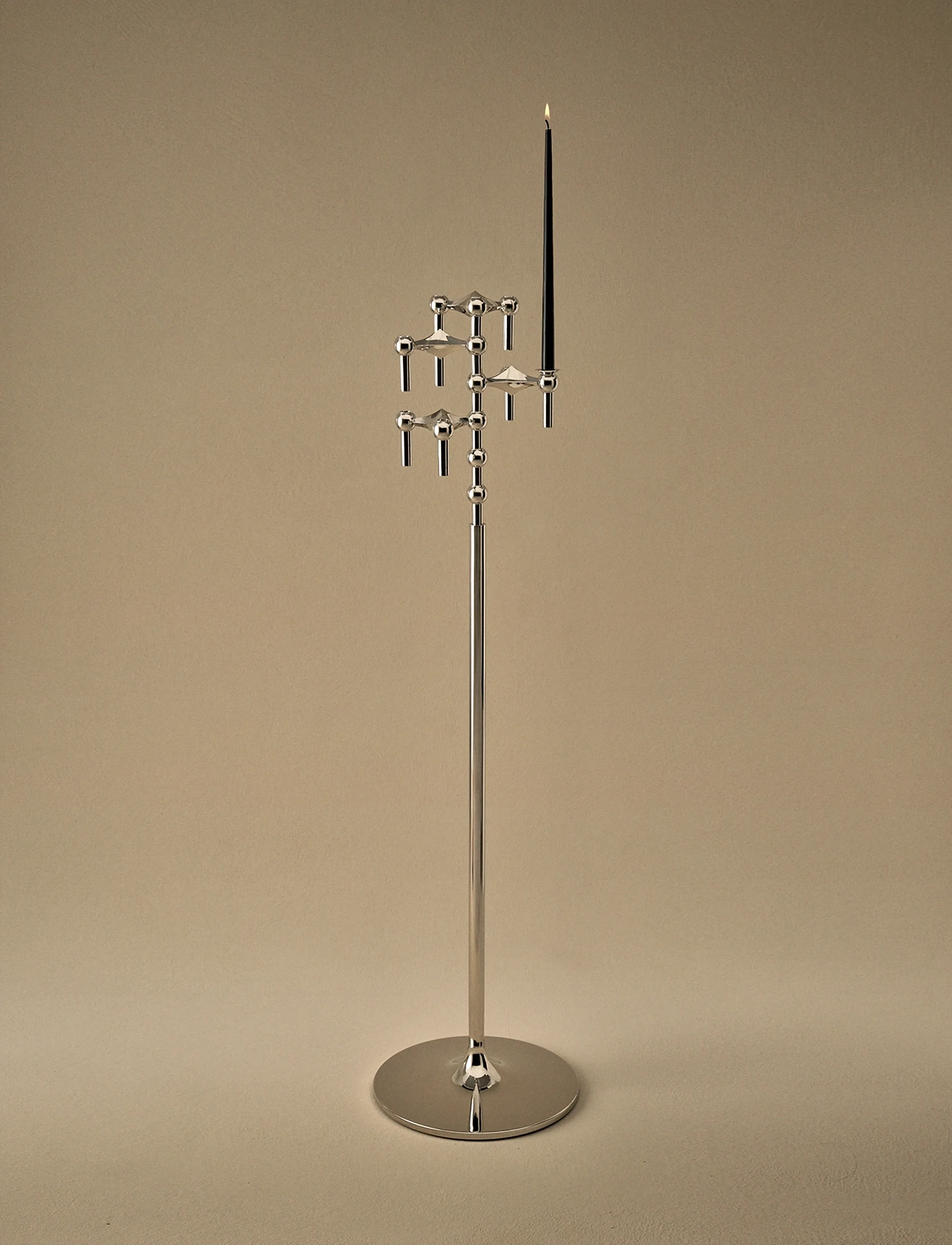 STOFF Nagel Stoff Nagel Floor Stand, H:70 cm D:25 cm, Silver, Lysestager & Lanterner > Lysestager, Unisex