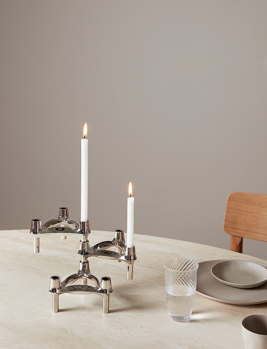 STOFF Nagel - STOFF Nagel BMF candle holder (set with 3 pcs) - nach preis einkaufen - chrome - 4