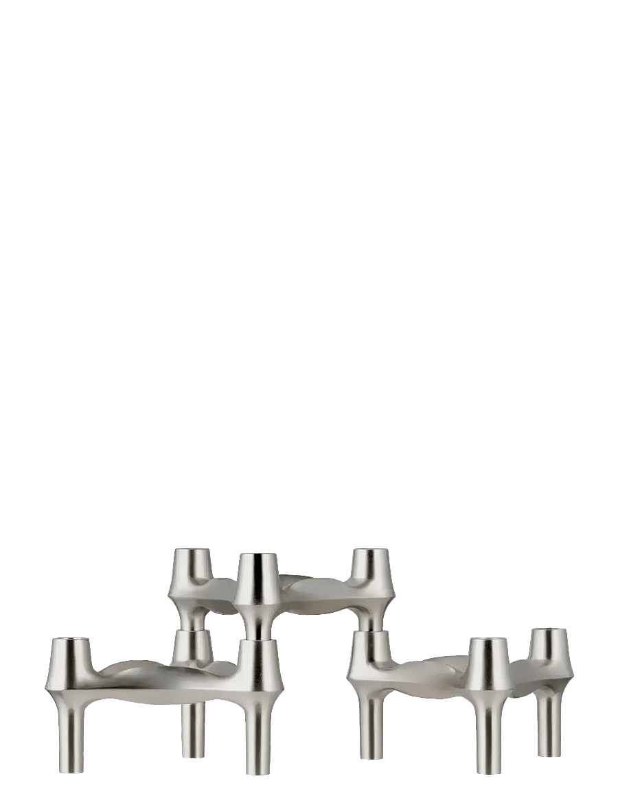 STOFF Nagel - BMF candle holder (set with 3 pcs) - brushed chrome - nach preis einkaufen - brushed chrome - 1