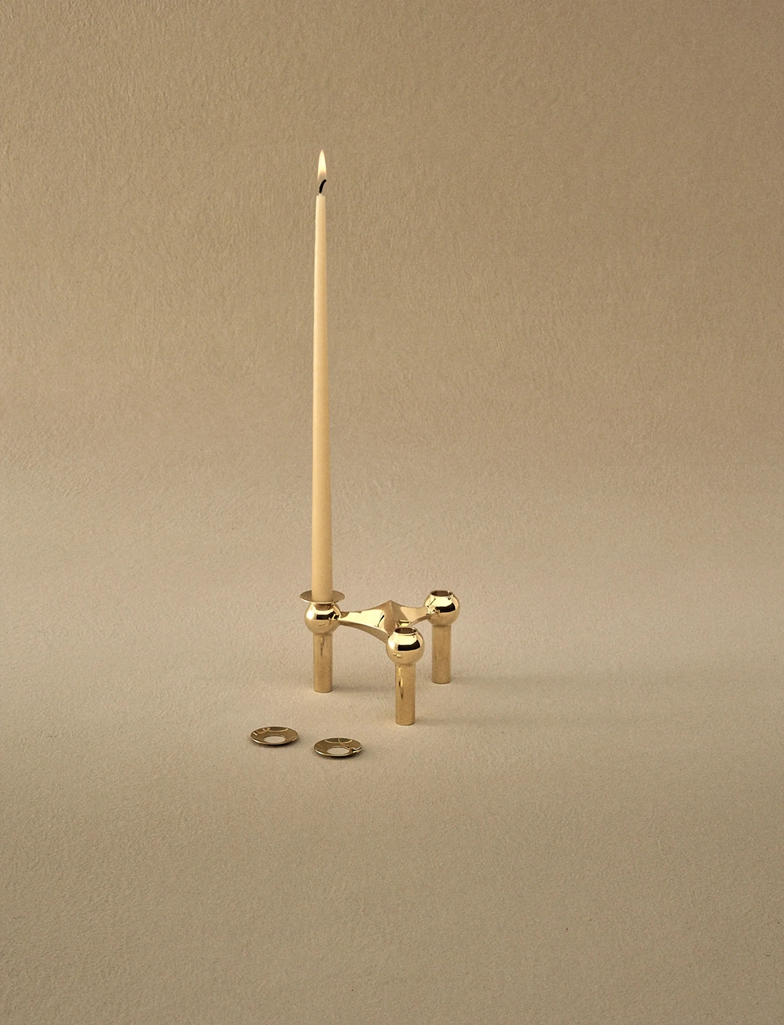 STOFF Nagel Stoff Nagel Candle Holder, H:6.90 cm, Gold, Lysestager & Lanterner > Lysestager, Unisex