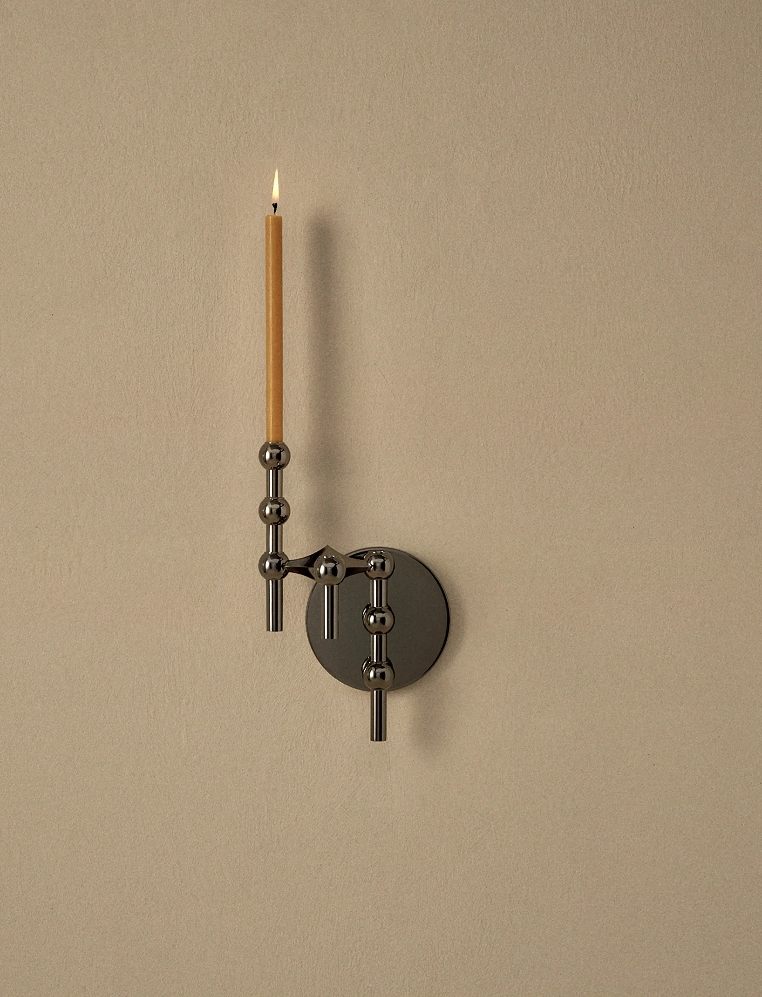 STOFF Nagel Candle Holder, H:6.9 cm, Candlesticks & Lanterns, Silber - Candlesticks, Homeware