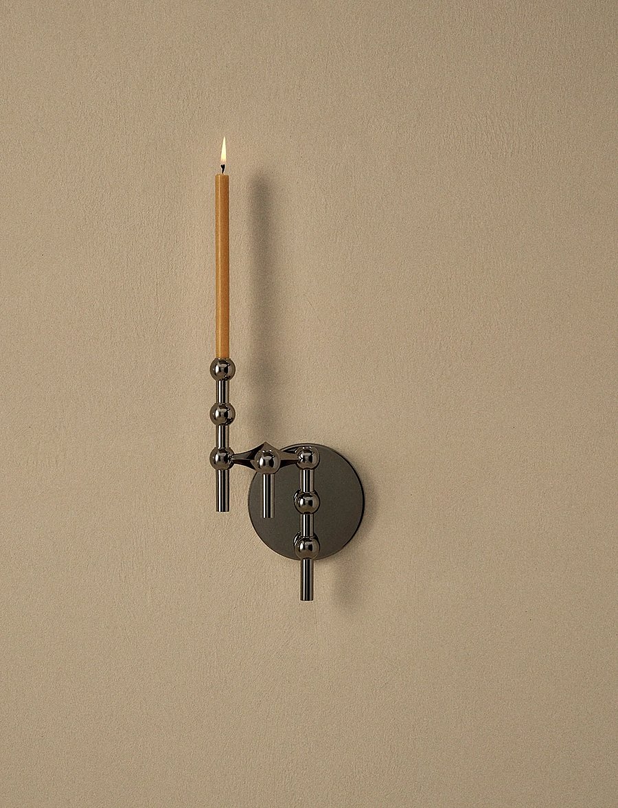 STOFF Nagel - STOFF Nagel candle holder - nach preis einkaufen - black chrome - 0