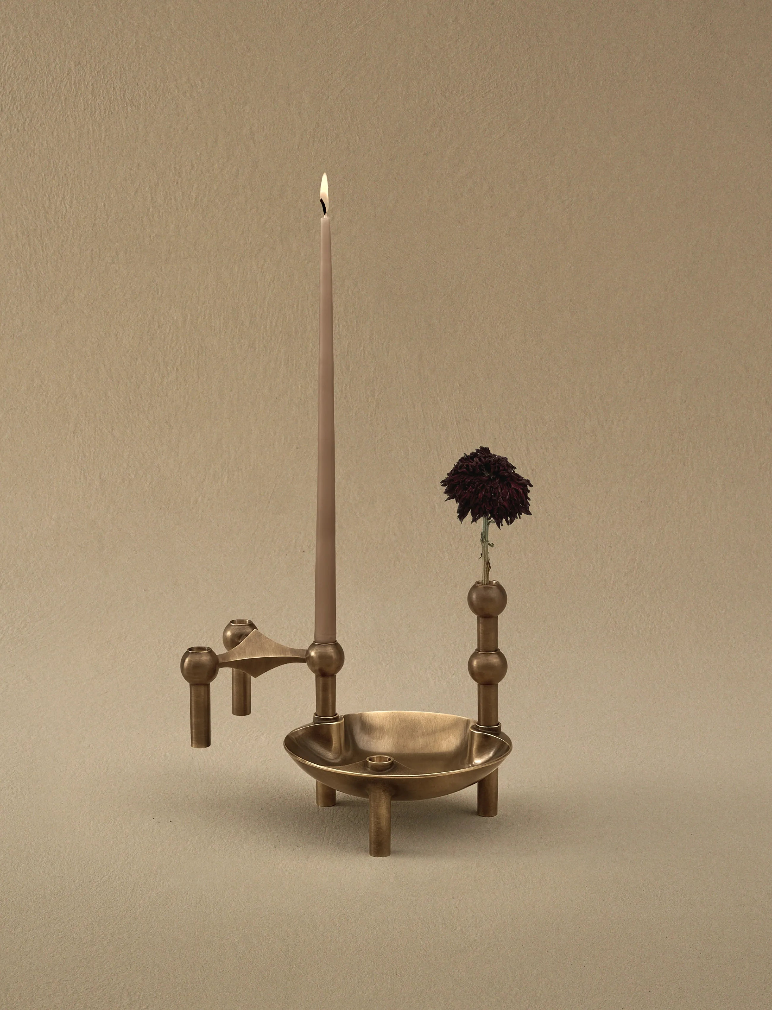 STOFF Nagel Bowl Bronzed Brass, 5.6X 13.8 cm, Candle & Tealight Holders, Braun - Homeware