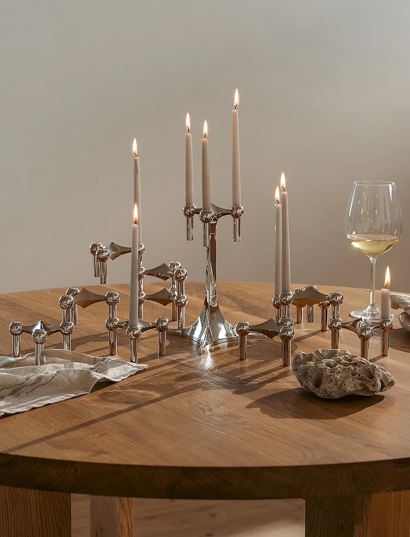 STOFF Nagel - STOFF Nagel candle holder, set with 3 pieces - nach preis einkaufen - chrome - 1