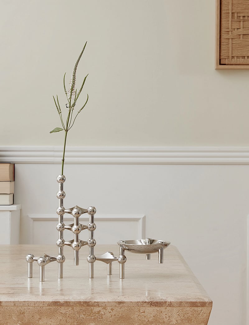 STOFF Nagel - STOFF Nagel candle holder, set with 3 pieces - nach preis einkaufen - chrome - 3