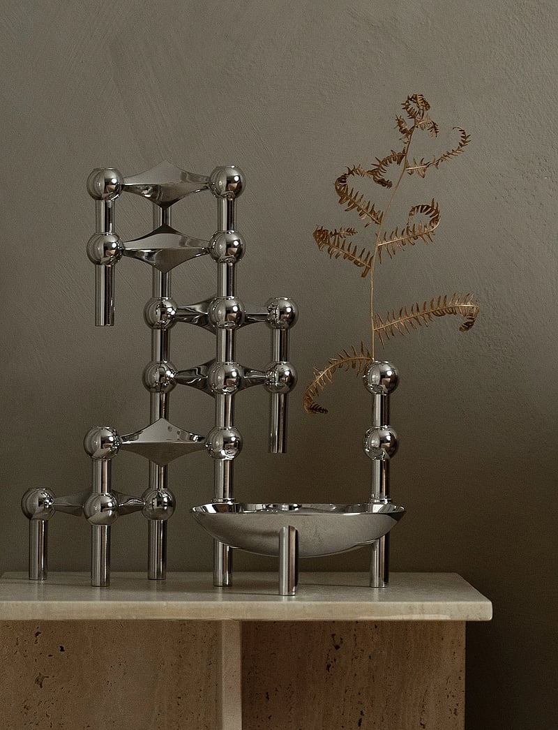 STOFF Nagel - STOFF Nagel candle holder, set with 3 pieces - nach preis einkaufen - chrome - 4