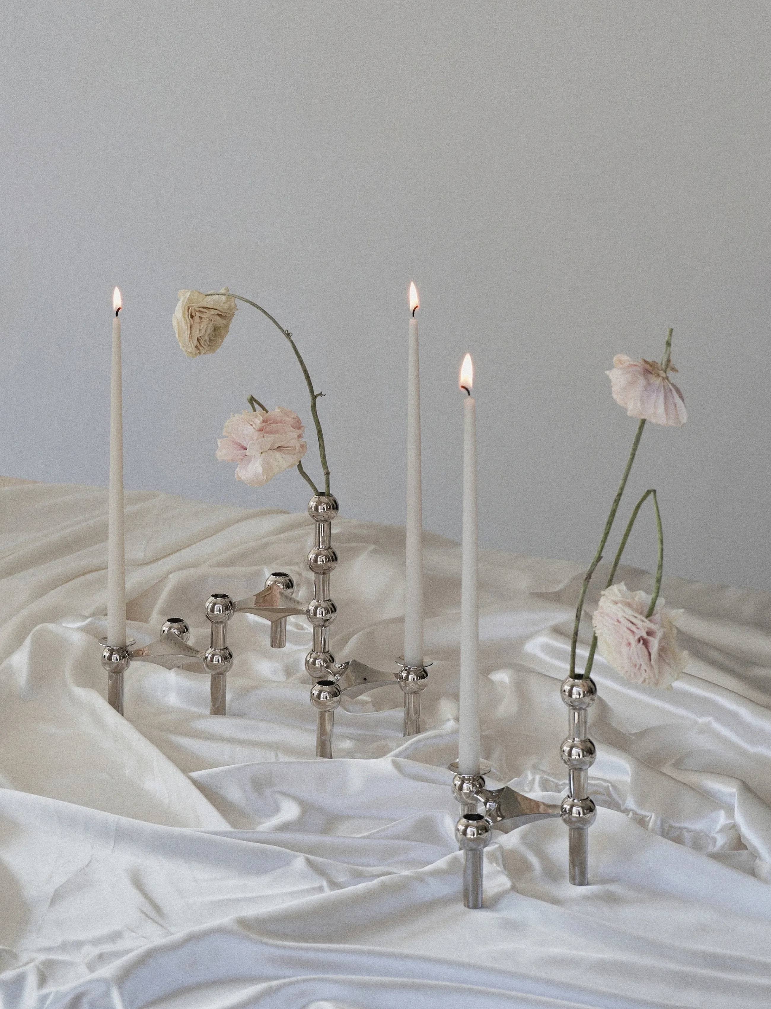 STOFF Nagel - STOFF Nagel candle holder, set with 3 pieces - shop by price - chrome - 5
