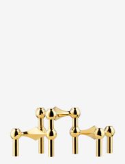 STOFF Nagel candle holder, set with 3 pieces - BRASS