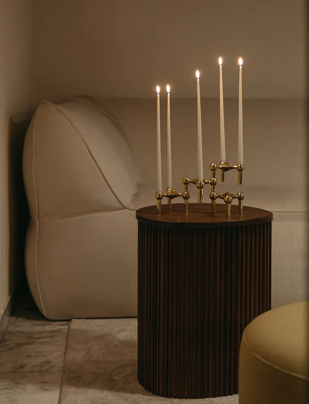 STOFF Nagel - STOFF Nagel candle holder, set with 3 pieces - nach preis einkaufen - brass - 1