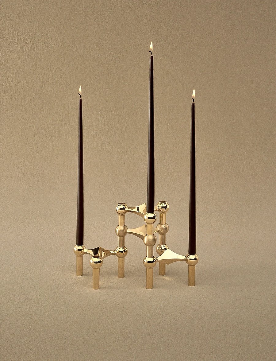 STOFF Nagel - STOFF Nagel candle holder, set with 3 pieces - osta hinna alusel - brass - 0