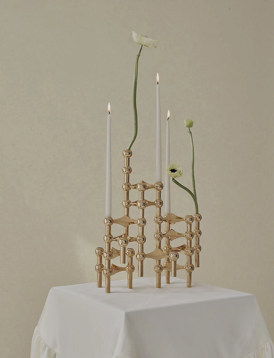 STOFF Nagel - STOFF Nagel candle holder, set with 3 pieces - osta hinna alusel - brass - 2