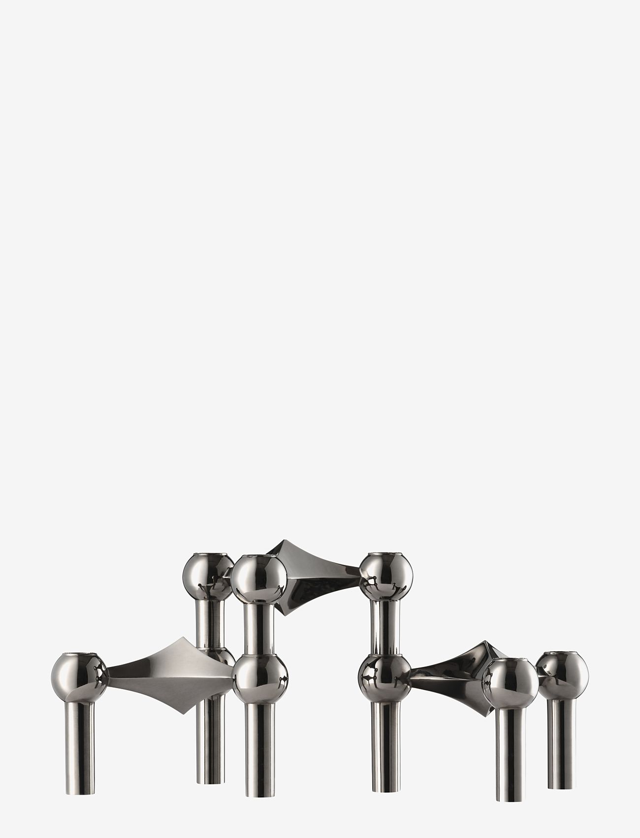 STOFF Nagel STOFF Nagel candleholder, set with 3 pcs - Einrichtung - BLACK CHROME / silver