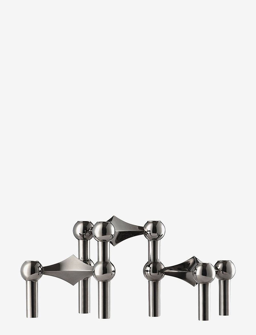 STOFF Nagel - STOFF Nagel candleholder, set with 3 pcs - nach preis einkaufen - black chrome - 1