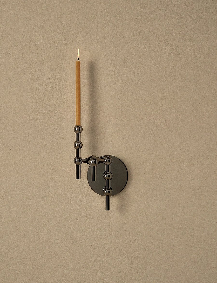 STOFF Nagel - STOFF Nagel candleholder, set with 3 pcs - nach preis einkaufen - black chrome - 4
