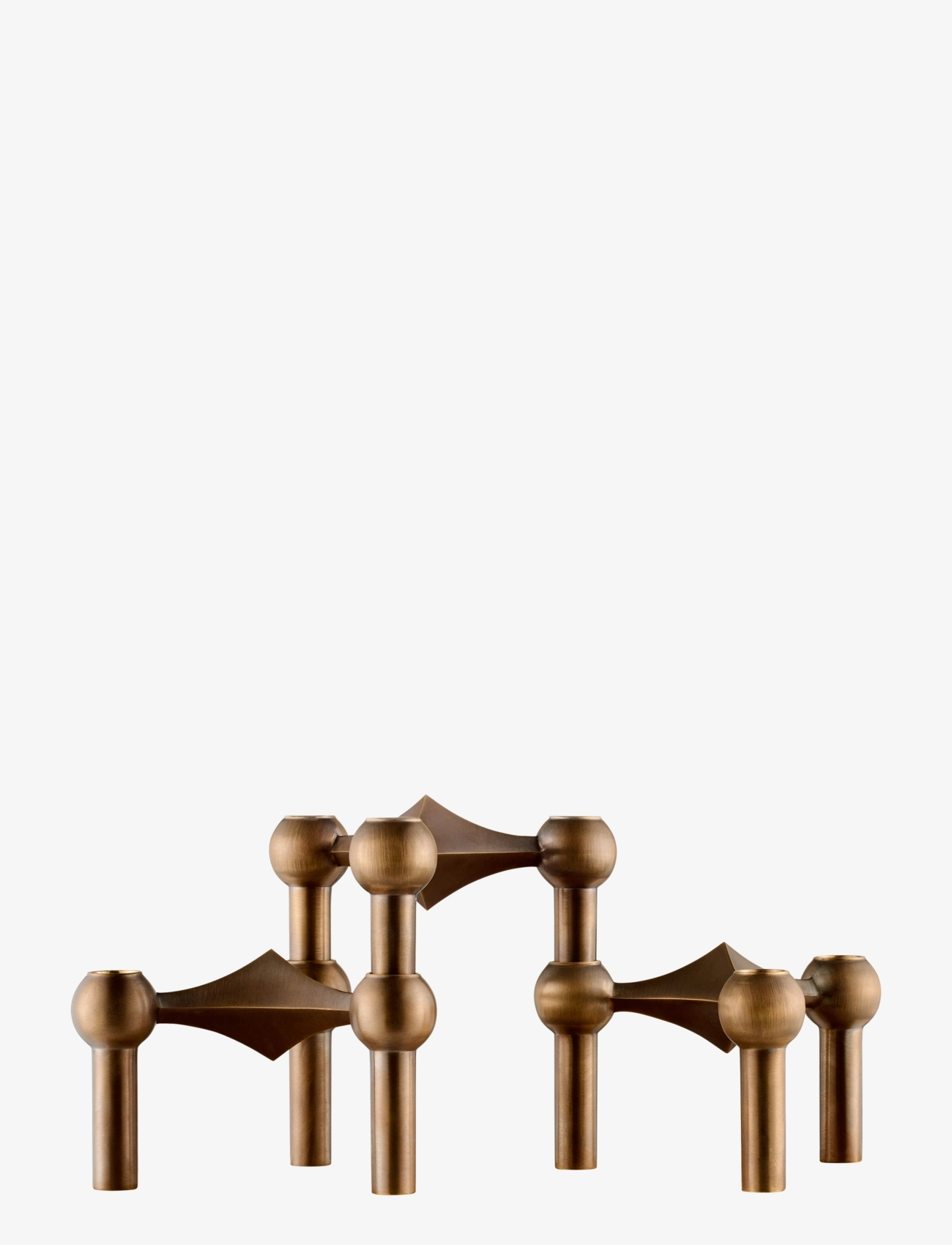 STOFF Nagel Candle Holder (Set With 3 Pcs), Lysestage, Brun, Str: 6.9X10.2CM