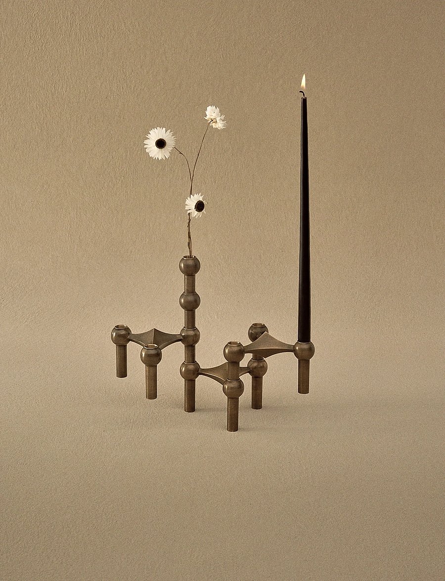 STOFF Nagel - STOFF Nagel candle holder (set with 3 pcs) - osta hinna alusel - bronzed brass - 0