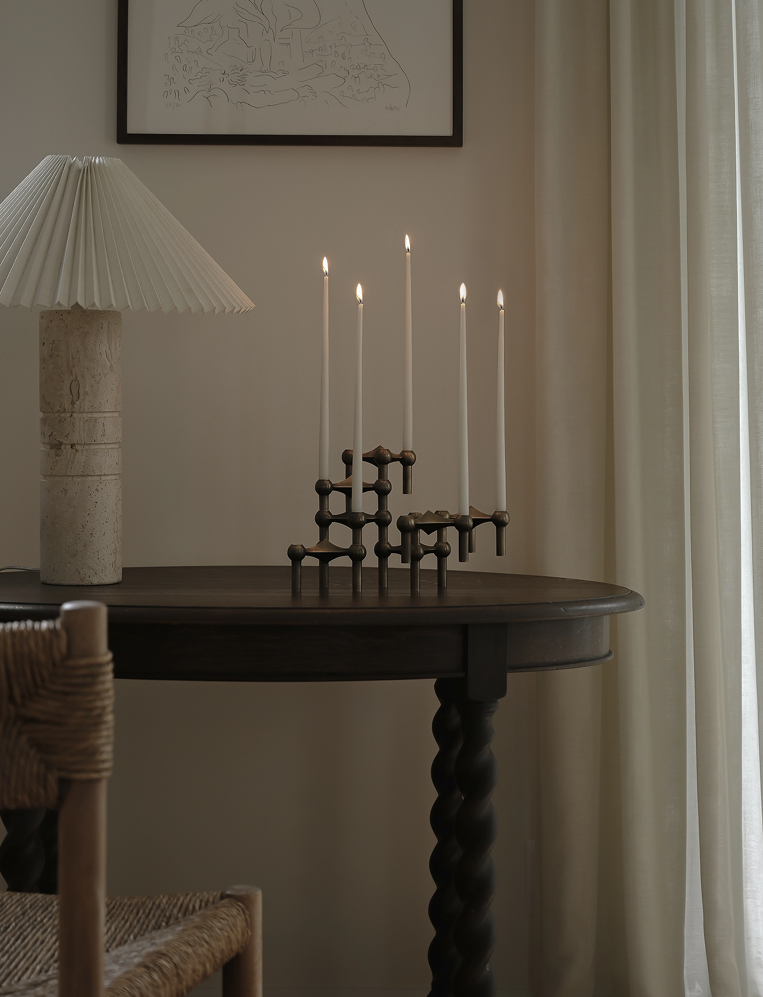 STOFF Nagel - STOFF Nagel candle holder (set with 3 pcs) - køb efter pris - bronzed brass - 4