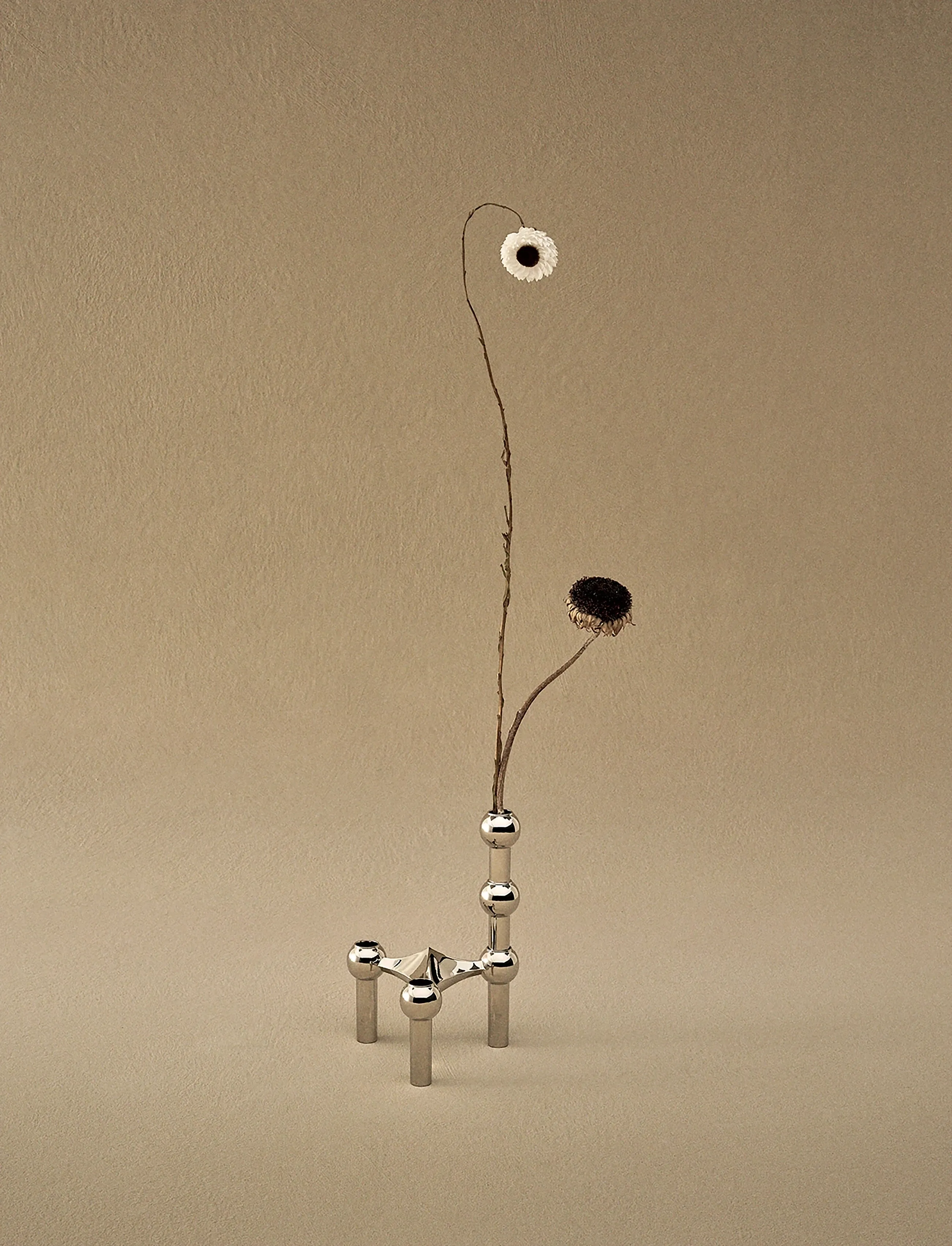 STOFF Nagel Stoff Nagel Vase, H14 cm, Silver, Lysestager & Lanterner > Lysestager, Unisex