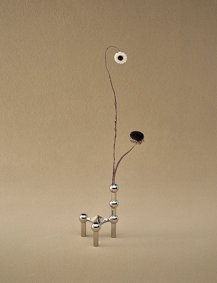 STOFF Nagel - STOFF Nagel vase - valentinstaggeschenke - chrome - 0
