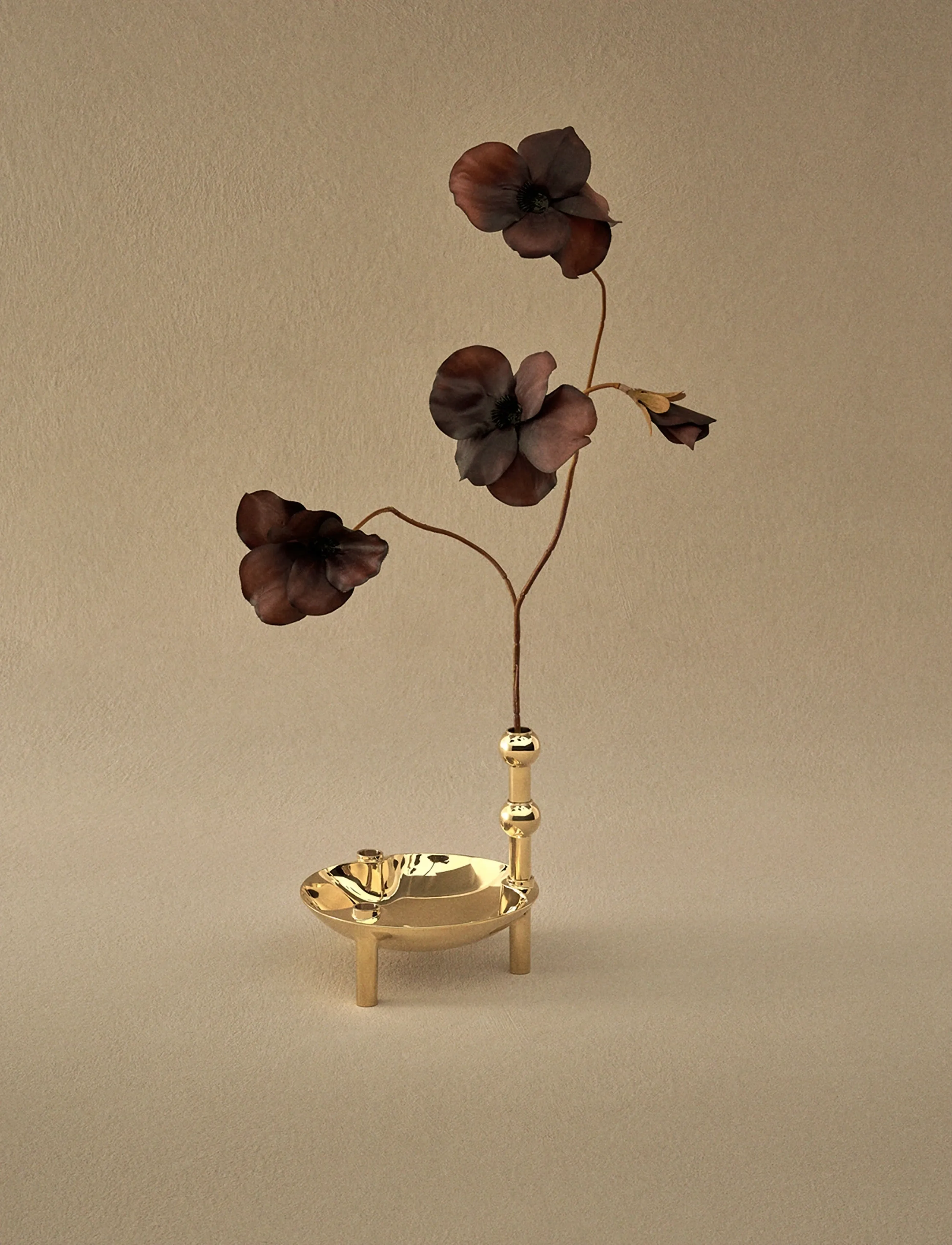 STOFF Nagel Vase, H14 cm, Candlesticks & Lanterns, Gold - Candlesticks, Homeware