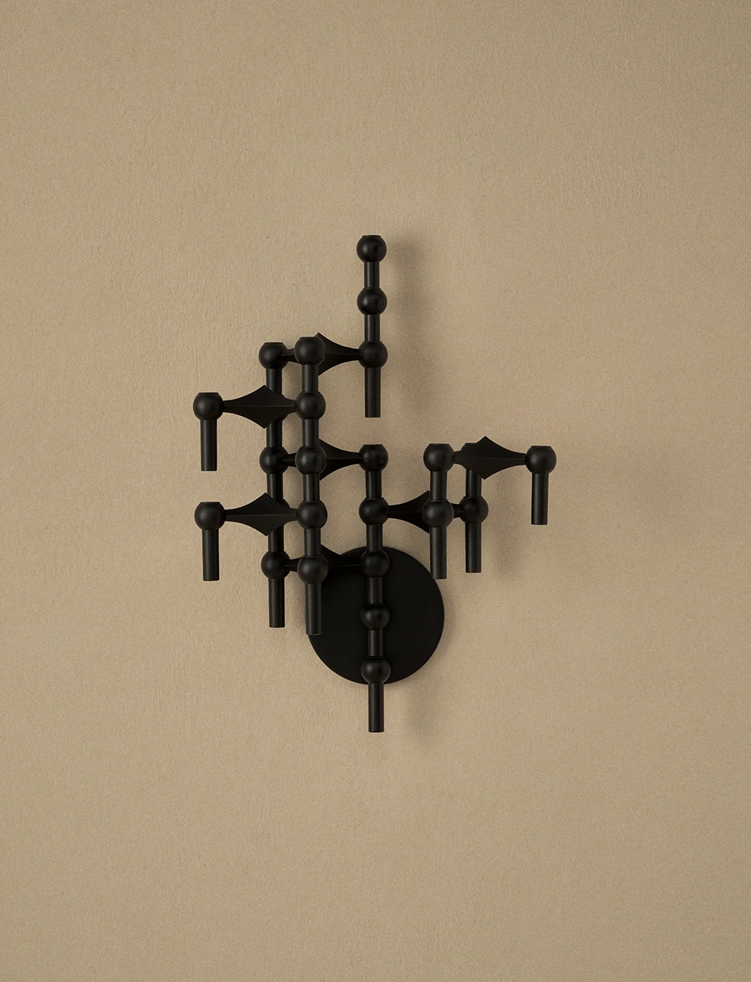 STOFF Nagel Wall Hanger Black, 14.5X11 cm, Candlesticks & Lanterns, Schwarz - Candlesticks, Homeware
