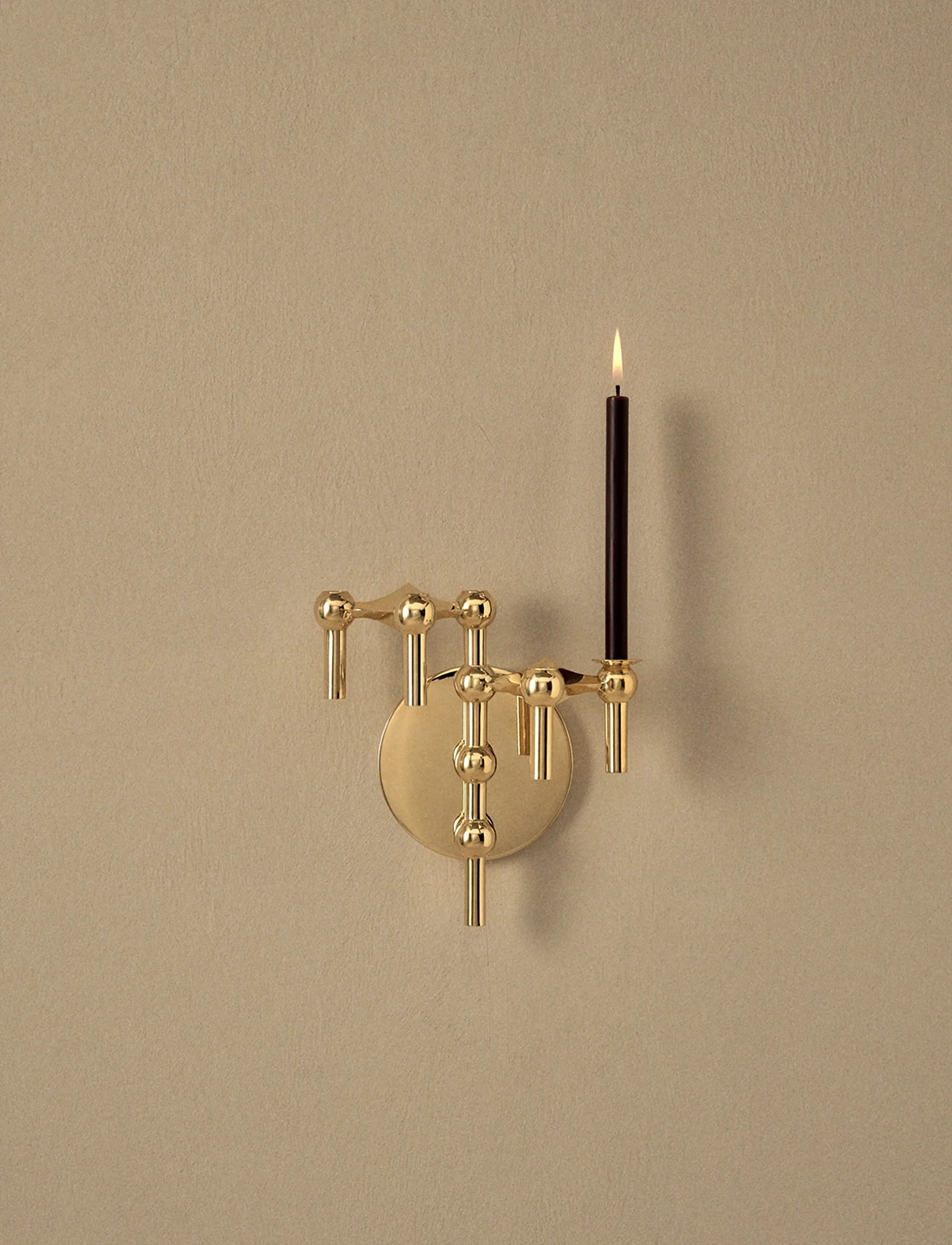 STOFF Nagel Wall Hanger Solid Brass, 14.5X11 cm, Candlesticks & Lanterns, Gold - Candlesticks, Homeware