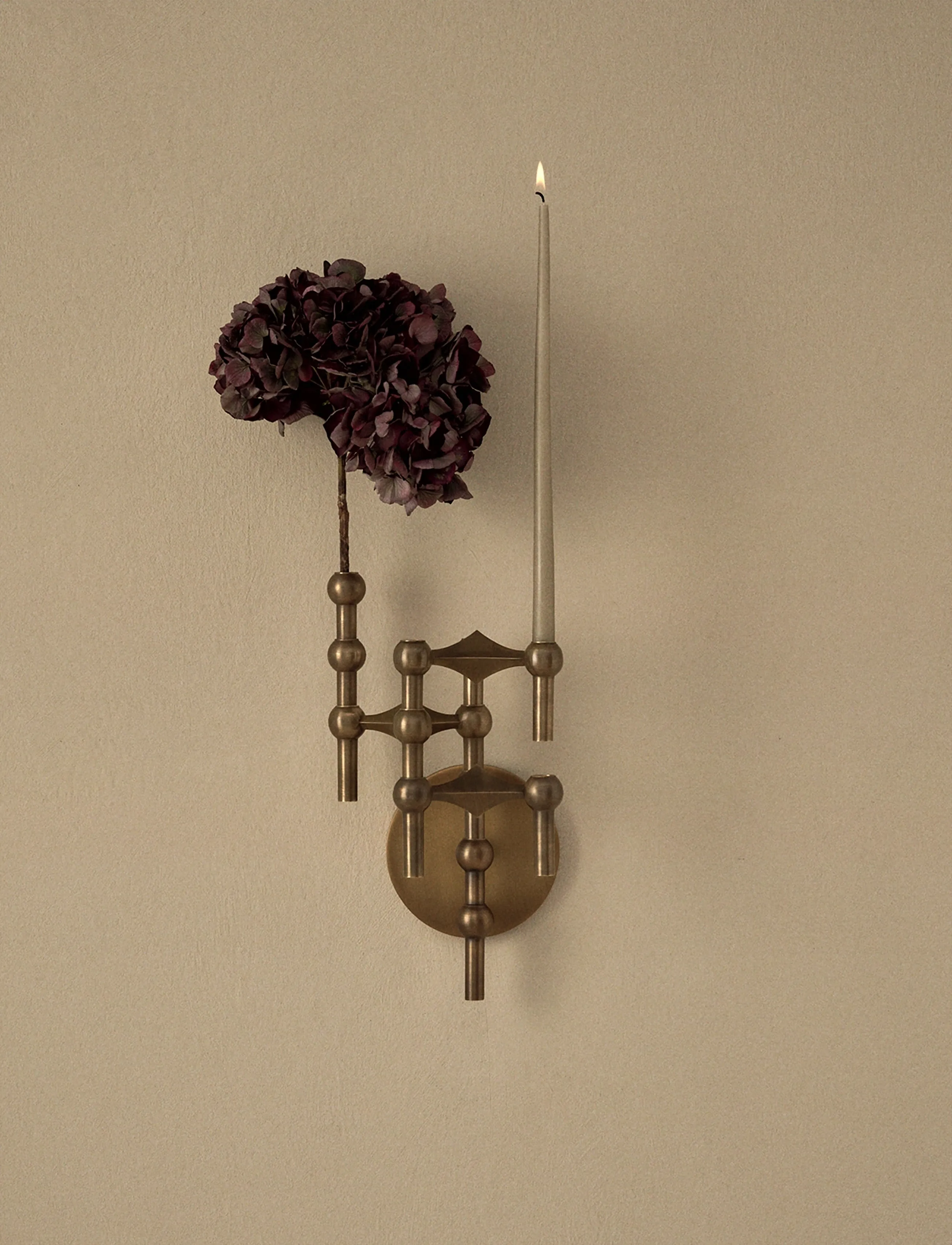 STOFF Nagel Wall Hanger Bronzed Brass/Bruneret Messing, 14.5X11 cm, Candlesticks & Lanterns, Braun - Candlesticks, Homeware