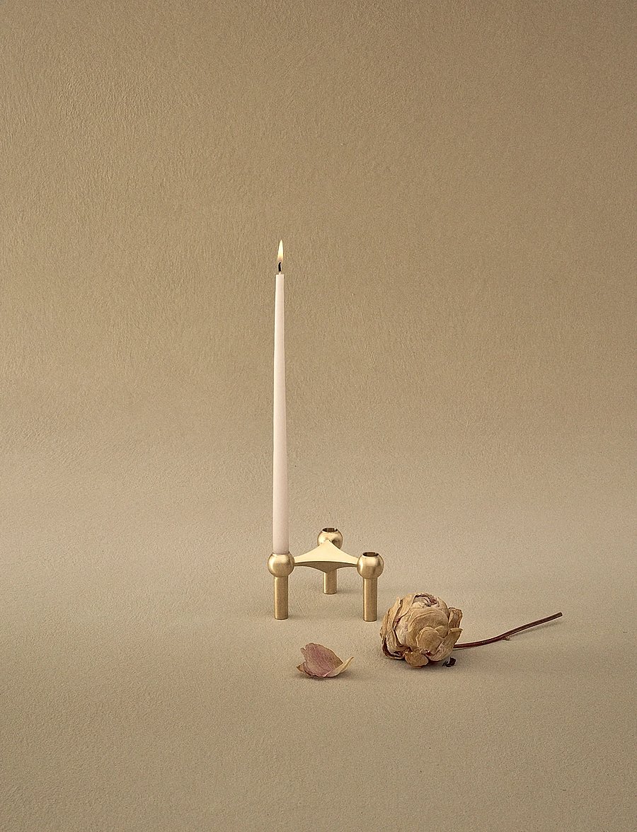 STOFF Nagel - Nagel candle holder - brushed brass - nach preis einkaufen - brushed brass - 0
