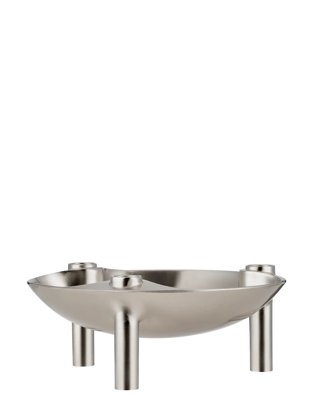 STOFF Nagel Bowl Brushed Chrome, Lysestage, Sølv, Str: 5.6X 13.8CM